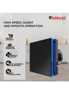 GOLD MEDAL Goldmedal Frost Prime 100 MM Exhaust Fan with Blue LED light for Kitchen Bathroom and Office with Strong Air Suction Cutout Size 100 mm Rich Black  - Image 4