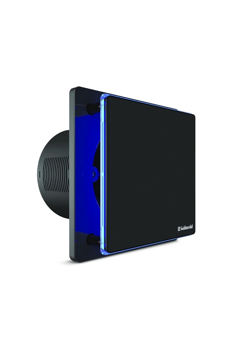 GOLD MEDAL Goldmedal Frost Prime 100 MM Exhaust Fan with Blue LED light for Kitchen Bathroom and Office with Strong Air Suction Cutout Size 100 mm Rich Black  - Image 1
