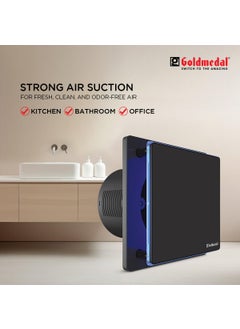 GOLD MEDAL Goldmedal Frost Prime 100 MM Exhaust Fan with Blue LED light for Kitchen Bathroom and Office with Strong Air Suction Cutout Size 100 mm Rich Black  - Image 3