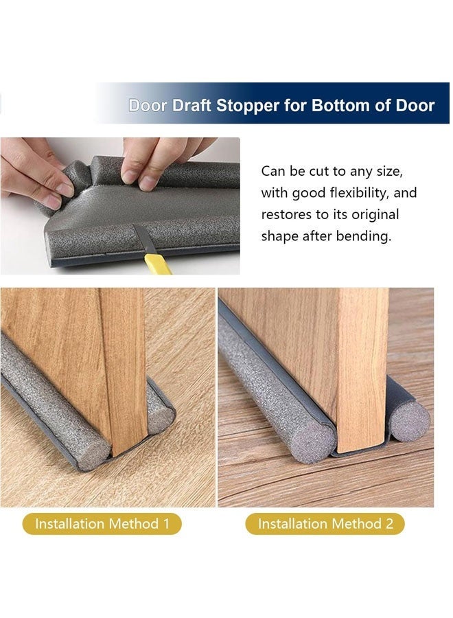 Door Draft Stopper, Under Door Stopper for Glass Door & Door Frame,Bottom Door Seal with Wider Strong,Door Sweep for Exterior & Interior Doors,Door Draft Blocker, Under Door Gap Filler, Easy Install Door Seal, Helps Reduce Drafts, Noise and Heat Loss,Under Door Seal for Interior Exterior Doors Guard Against Drafts Dust Noise - Image 4