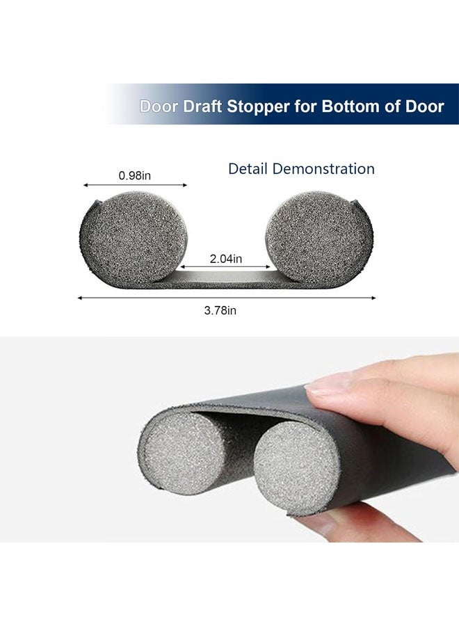 Door Draft Stopper, Under Door Stopper for Glass Door & Door Frame,Bottom Door Seal with Wider Strong,Door Sweep for Exterior & Interior Doors,Door Draft Blocker, Under Door Gap Filler, Easy Install Door Seal, Helps Reduce Drafts, Noise and Heat Loss,Under Door Seal for Interior Exterior Doors Guard Against Drafts Dust Noise - Image 5