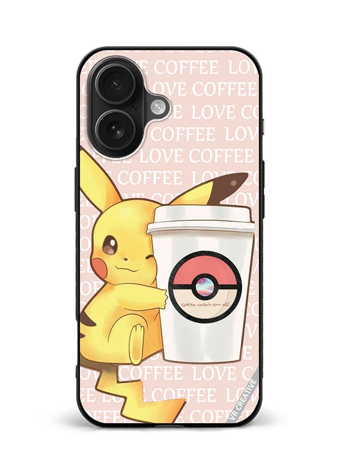 Protective Case Cover For Apple iPhone 16 Plus Love Coffee Design Multicolour