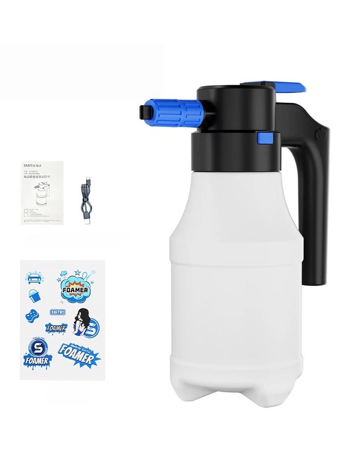 عام **مرشة مياه يدوية للحدائق المنزلية - بخاخ رغوي مزود بملصقات زينة وقابلة للشحن عبر USB** - Image 2