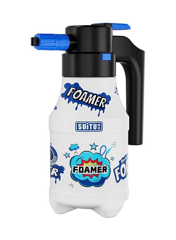 عام **مرشة مياه يدوية للحدائق المنزلية - بخاخ رغوي مزود بملصقات زينة وقابلة للشحن عبر USB** - Image 1