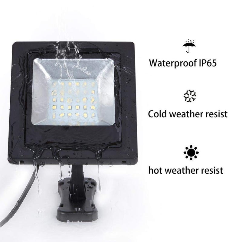 Solar Garden Flood Light 30 LED Adjustable Panel Warm White 3M Cable Waterproof Security Lamp - Image 5