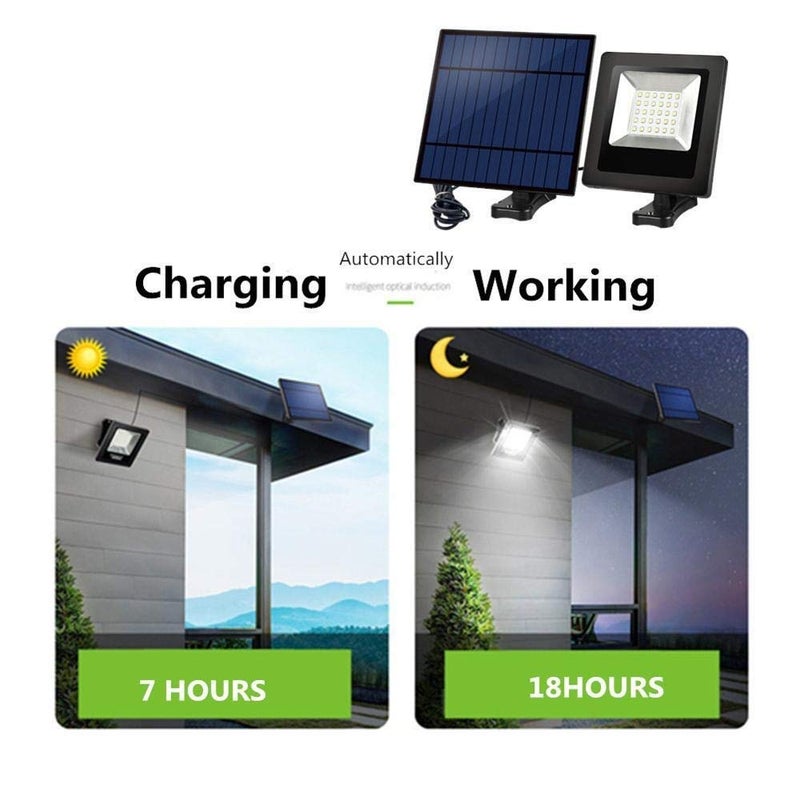 Solar Garden Flood Light 30 LED Adjustable Panel Warm White 3M Cable Waterproof Security Lamp - Image 3