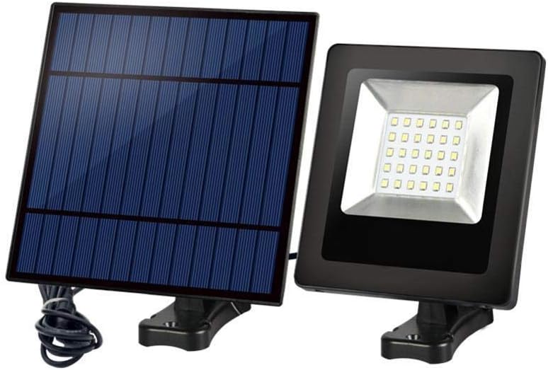 Solar Garden Flood Light 30 LED Adjustable Panel Warm White 3M Cable Waterproof Security Lamp - Image 1