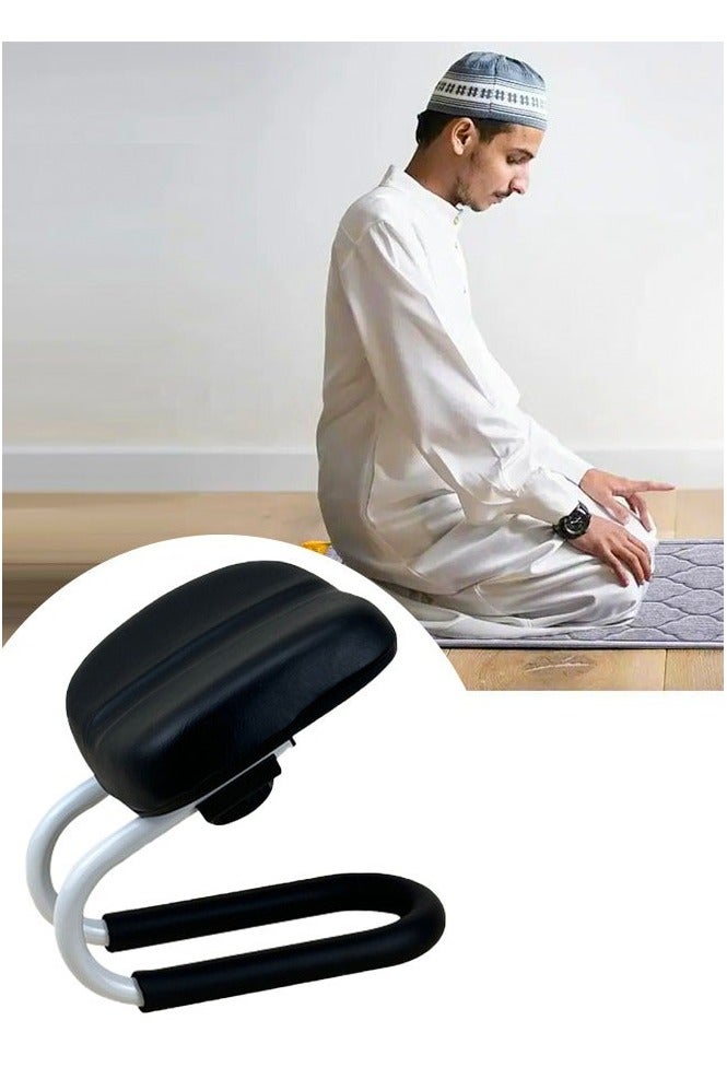 Portable Prostration Chair Prayer Chair, Adjustable Height Meditation Chair, Yoga Chair Stool with Soft Cushion, Sujood Prayer Chair, Prostration Support Stool for Home Office Mosque Travel Black - Image 1