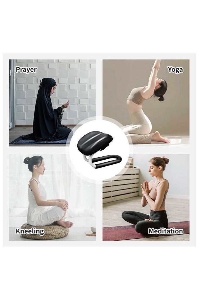 Portable Prostration Chair Prayer Chair, Adjustable Height Meditation Chair, Yoga Chair Stool with Soft Cushion, Sujood Prayer Chair, Prostration Support Stool for Home Office Mosque Travel Black - Image 5