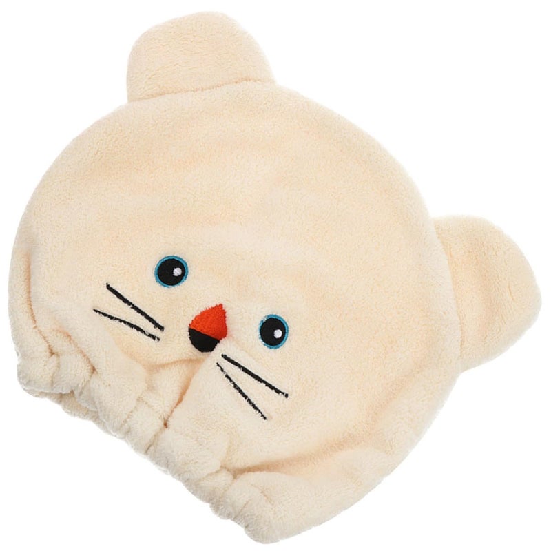 Coral Fleece Water Absorption Hair Towel Wrap Quick Drying Cartoon Animal Design Bath Cap - Image 2