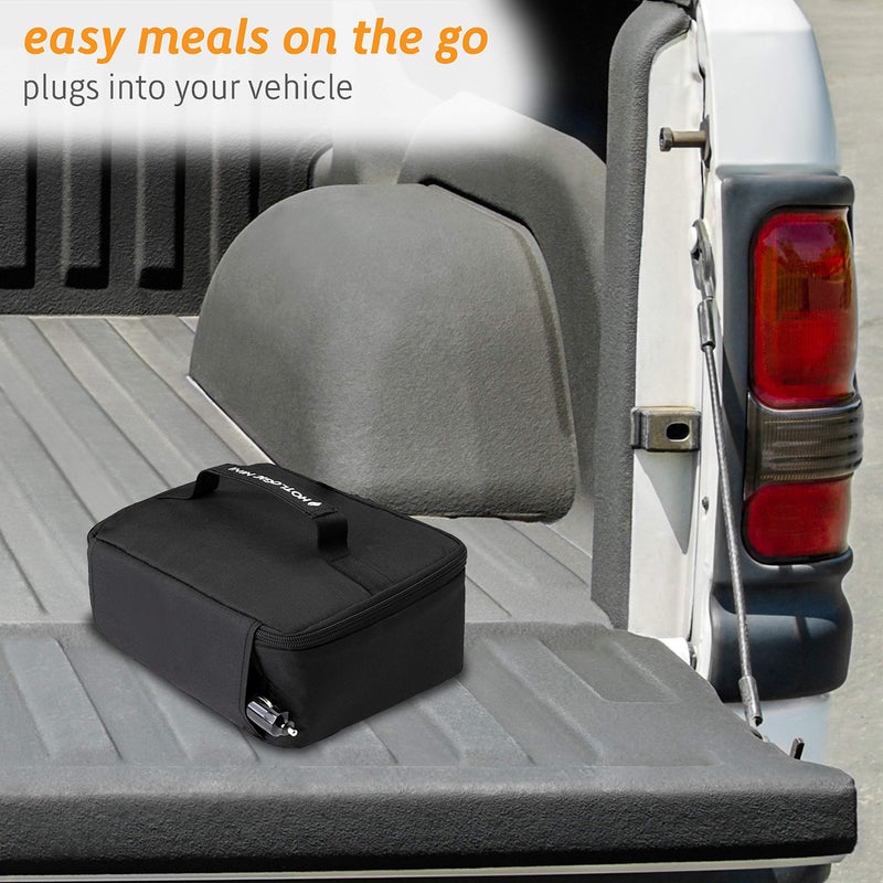 HOTLOGIC Mini Portable Electric Lunch Box Food Heater with Glass Container - Food Warmer and Heated Lunch Box for Adults Car/Home - Cook, Reheat, and Keep Your Food Warm - BLACK - 12V - Image 5