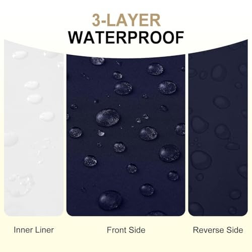 downluxe Waterproof Outdoor Chair Cushions Set of 2 19 x 19 x 3 Patio Chair Cushion with NonSlip Ties Handle Square Outdoor Cushion for Patio Furniture with Removable Cover Navy - Image 3