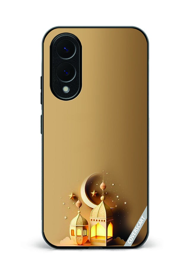 Protective Case Cover For Samsung Galaxy S25 Edge Lantern Design Gold