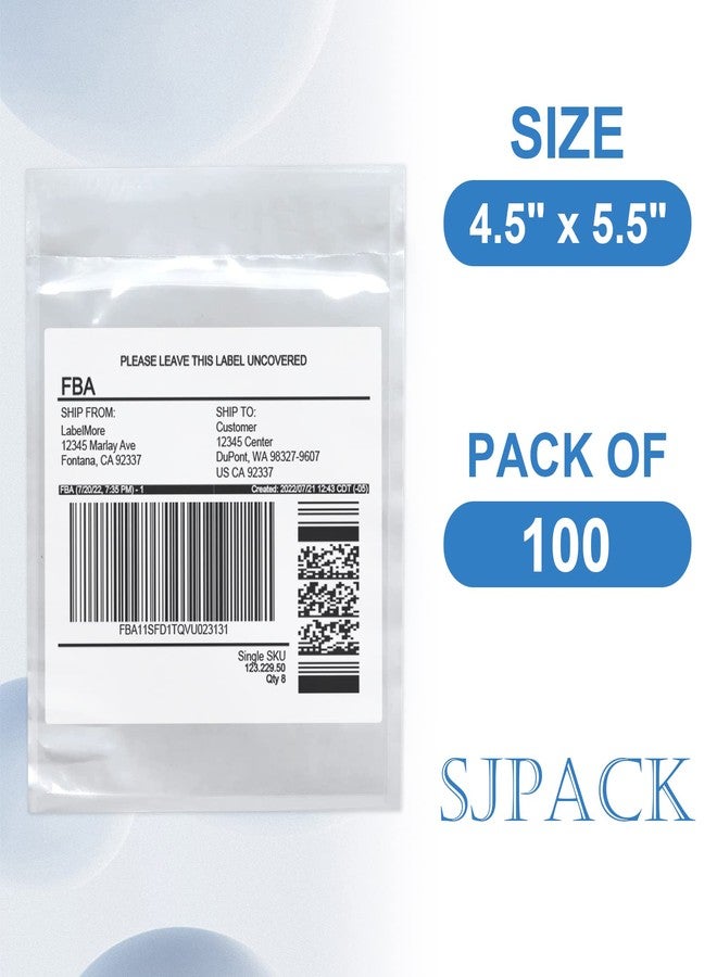 SJPACK Packing List Envelope 4.5x5.5 inches -100 Pieces in Transparent Adhesive File Bag For Shipping Labels And Invoices - Image 2