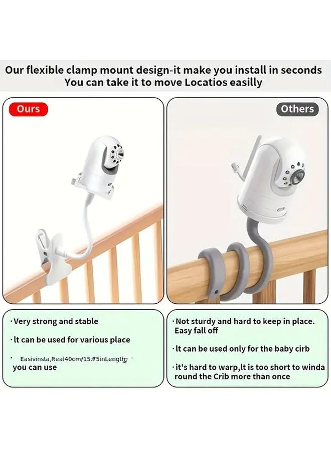 White Adjustable Camera Stand Flexible Twisted Hose Clamp Phone Holder No Drilling Quick Installation Stable Durable ABS - Image 5