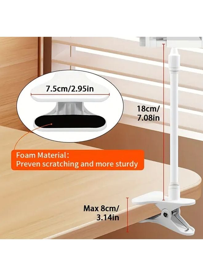 White Adjustable Camera Stand Flexible Twisted Hose Clamp Phone Holder No Drilling Quick Installation Stable Durable ABS - Image 4