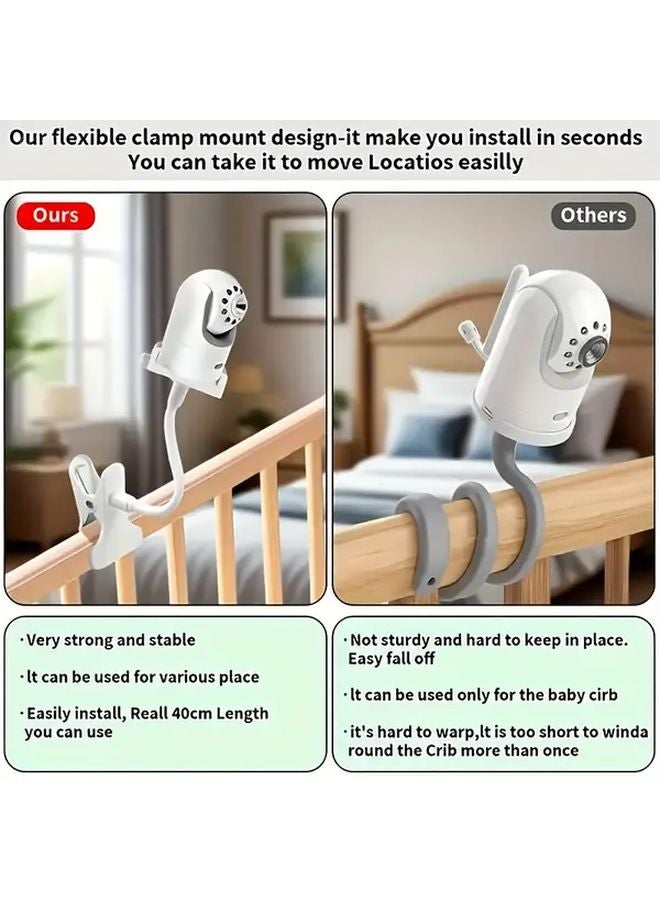 White Adjustable Camera Stand Flexible Twisted Hose Clamp Phone Holder No Drilling Quick Installation Stable Durable ABS - Image 1