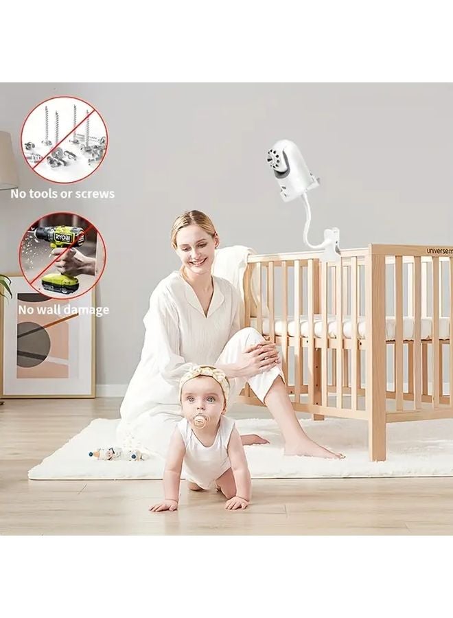 White Adjustable Camera Stand Flexible Twisted Hose Clamp Phone Holder No Drilling Quick Installation Stable Durable ABS - Image 2