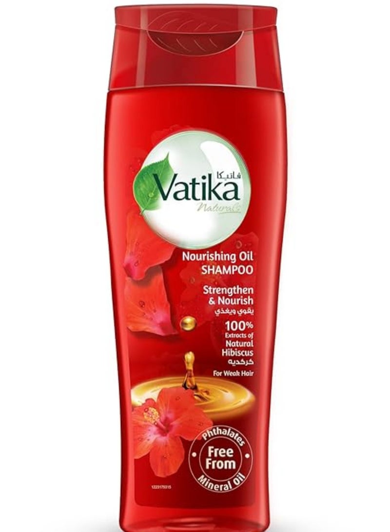 فاتيكا شامبو فاتيكا المغذي بالزيت، مستخلص الكركديه الطبيعي، يقوي ويغذي الشعر الضعيف - 425 مل - Image 1