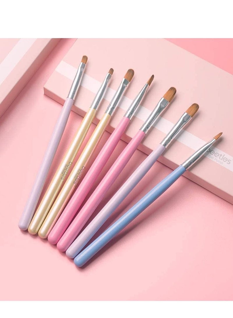 SYOSI Nail Brush, Beetle Gel, 7-Piece Set of, Extended Artistic Skills, Builder Drawing Pen, Suitable for Home and Salon Use, Nails, Carving, Nylon, Create Feminine Beauty - Image 4