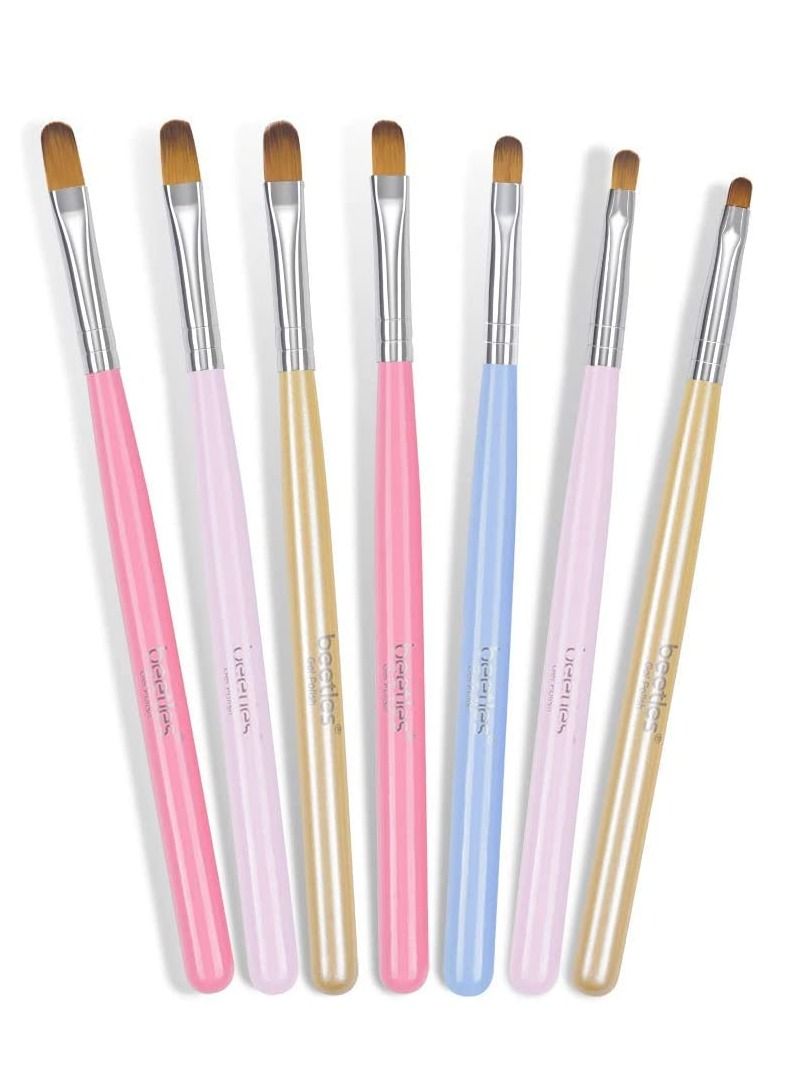 SYOSI Nail Brush, Beetle Gel, 7-Piece Set of, Extended Artistic Skills, Builder Drawing Pen, Suitable for Home and Salon Use, Nails, Carving, Nylon, Create Feminine Beauty - Image 1