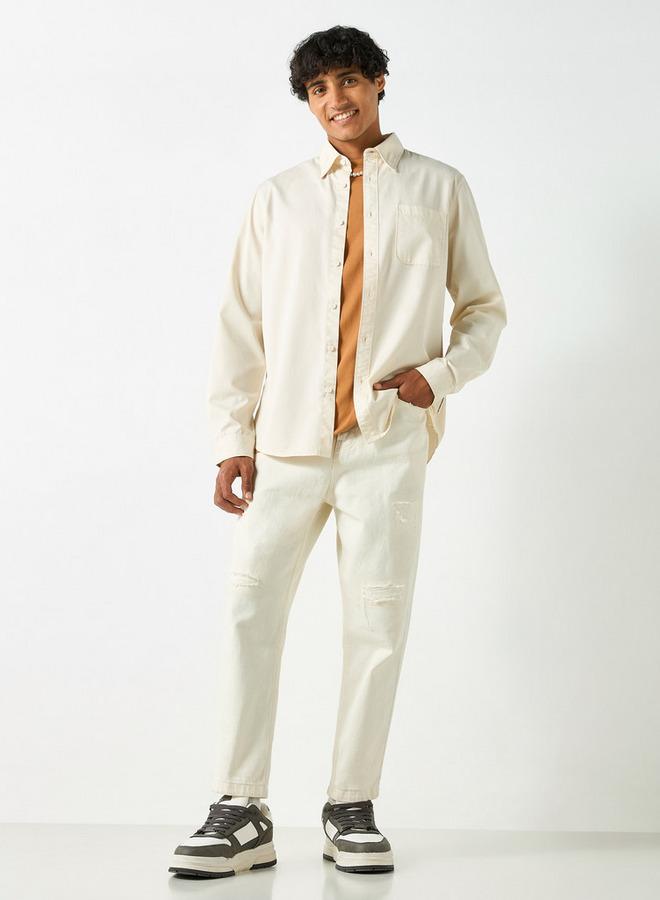 لي كوبر قميص لي كوبر سادة بأكمام طويلة وجيب - Image 2