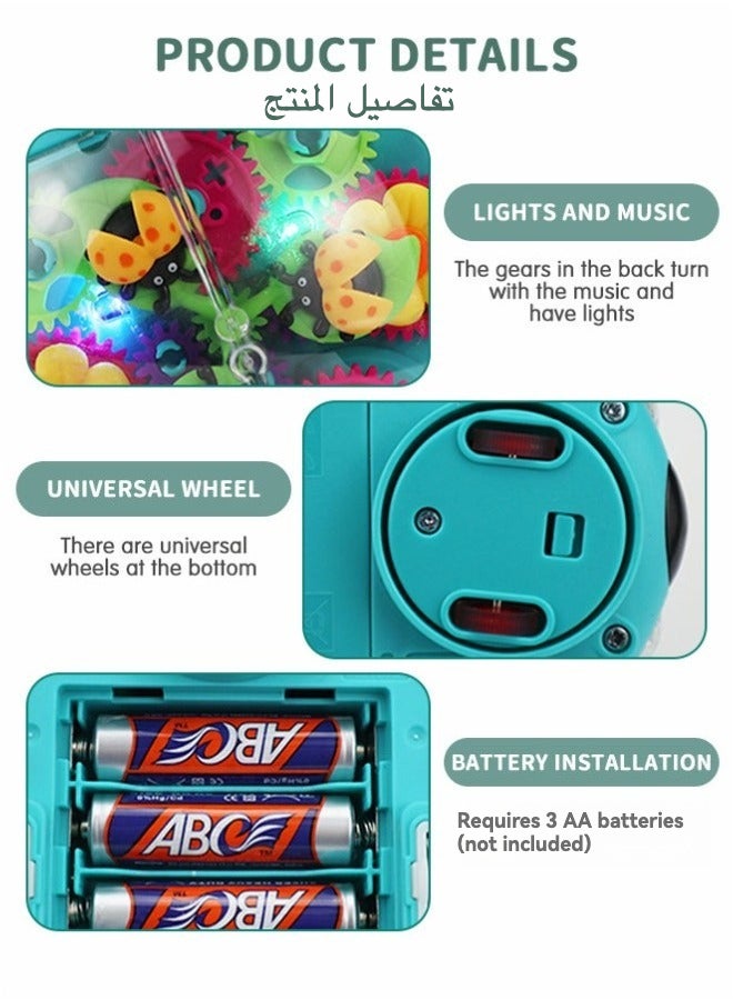 شبيلي لعبة الخنفساء الكهربائية بتروس شفافة، مع أضواء وموسيقى للأطفال من 6 إلى 24 شهرًا، لعبة زحف تعليمية تفاعلية لتنمية الحواس والحركة، مناسبة للأولاد والبنات - Image 4