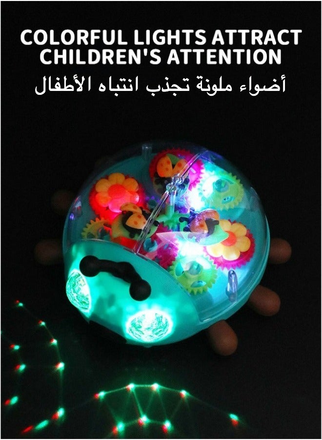 شبيلي لعبة الخنفساء الكهربائية بتروس شفافة، مع أضواء وموسيقى للأطفال من 6 إلى 24 شهرًا، لعبة زحف تعليمية تفاعلية لتنمية الحواس والحركة، مناسبة للأولاد والبنات - Image 5