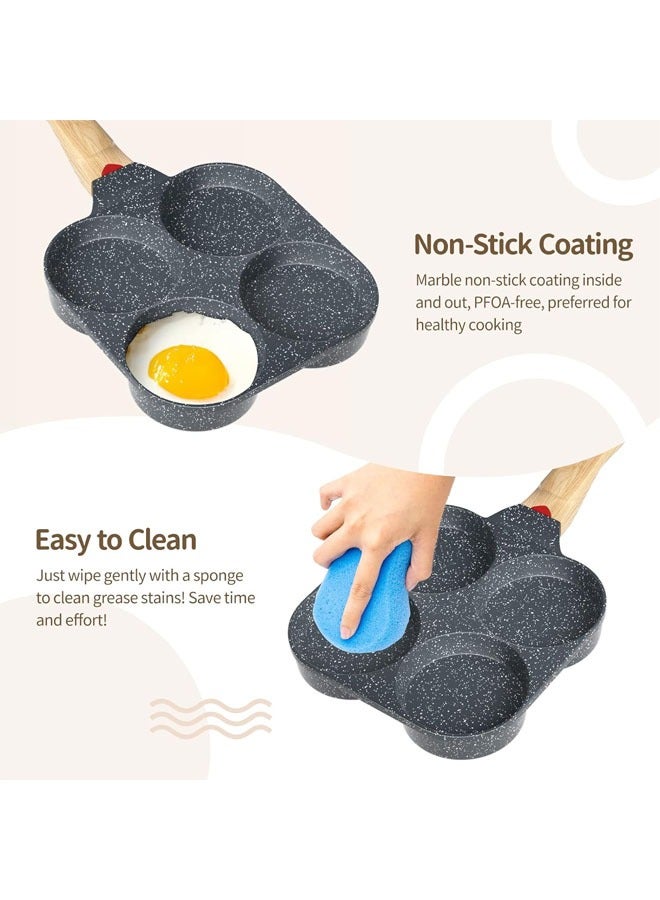 Arabest Egg Frying Pan, 4 Cup Egg Pan Nonstick, Versatile Fried Egg Pan, Breakfast Skillet for Pancake, Hamburger, Sandwiches, Compatible with Gas Stove & Induction Cookware, Easy to Clean - Image 4