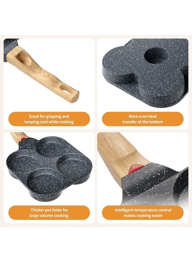 Arabest Egg Frying Pan, 4 Cup Egg Pan Nonstick, Versatile Fried Egg Pan, Breakfast Skillet for Pancake, Hamburger, Sandwiches, Compatible with Gas Stove & Induction Cookware, Easy to Clean - Image 5