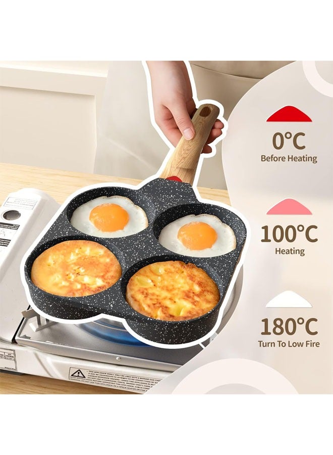 Arabest Egg Frying Pan, 4 Cup Egg Pan Nonstick, Versatile Fried Egg Pan, Breakfast Skillet for Pancake, Hamburger, Sandwiches, Compatible with Gas Stove & Induction Cookware, Easy to Clean - Image 2