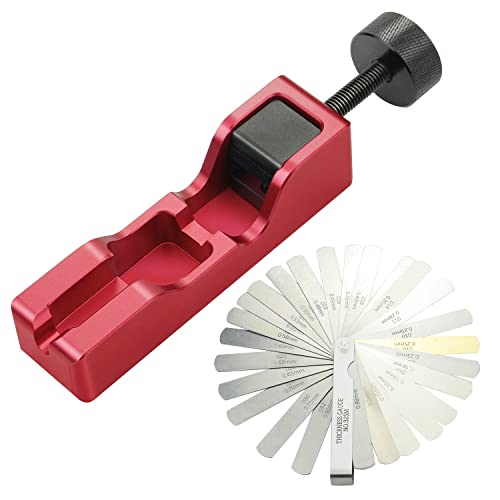 Bentolin Universal Spark Plug Gap Tool with Feeler Gauge Compatible with Most 10mm 12mm 14mm 16mm Spark Plugs (Red) - Image 1