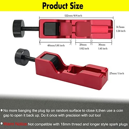 Bentolin Universal Spark Plug Gap Tool with Feeler Gauge Compatible with Most 10mm 12mm 14mm 16mm Spark Plugs (Red) - Image 5