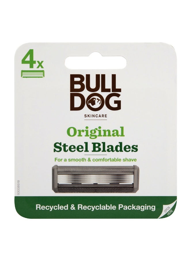 BULLDOG Skincare Original Steel Blades, Pack of 4's
