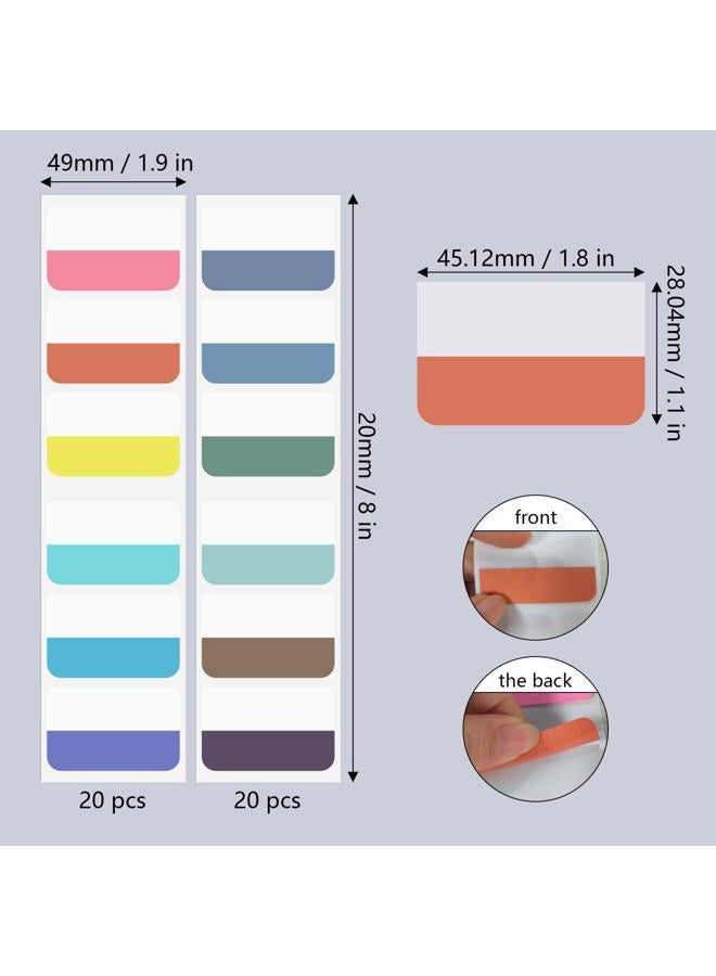 AccEncyc 240Pcs Colored Index Tab 1.8"x1" Large Book Sticky Tabs 12 Colors Repositionable Page Tabs Flags Page Markers Labels for Notebooks, Filing, Classification - Image 2