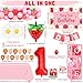 FengRise Berry First Birthday Decor Strawberry 1st Birthday Decorations for Girls with Balloon Arch Kit Berry First Theme Balloon Boxes Crown Strawberry Cake Toppers Photo Banner Girl 1st Party supplies - Image 4