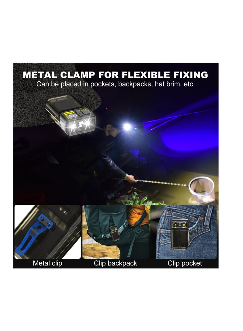 Compact Rechargeable LED Flashlight with Clip and Power Display, 180 Degree Twist Design for Running, Camping and Cycling, Magnetic Flat EDC Light in Black - Image 2