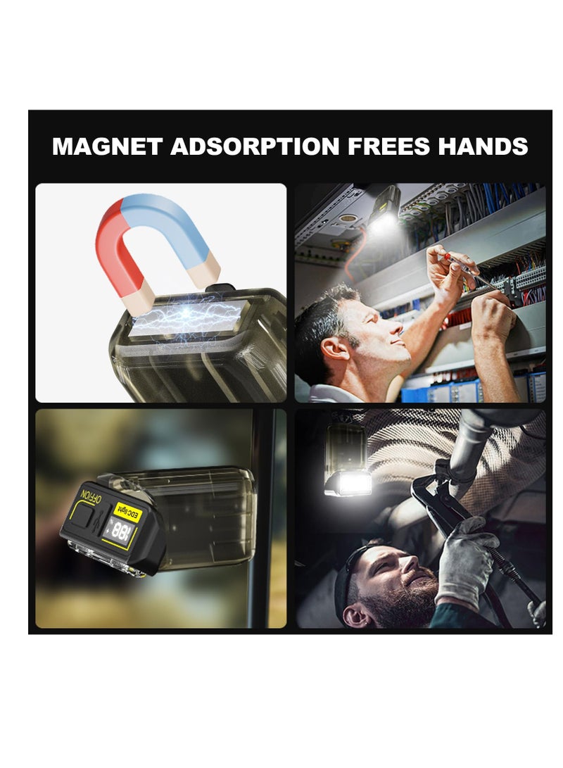 Compact Rechargeable LED Flashlight with Clip and Power Display, 180 Degree Twist Design for Running, Camping and Cycling, Magnetic Flat EDC Light in Black - Image 4