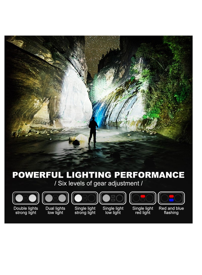 Compact Rechargeable LED Flashlight with Clip and Power Display, 180 Degree Twist Design for Running, Camping and Cycling, Magnetic Flat EDC Light in Black - Image 5