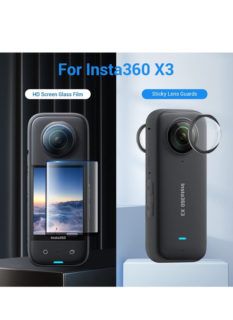 Generic - Lens Guards Protector Compatible with Insta360 X3 Anti-scratch HD Protective Shell Case Insta360 X3 LCD Tempered Glass 9H Hardness For ONE X3 Panoramic Cameras Accessories - Image 1