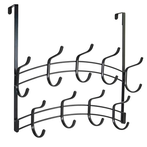 LYNK Professional Home Over the Door Hooks 18 Hook Over the Door Coat Rack Over the Door Hanger Hanging Towels or Clothes Bathroom Bedroom Laundry Room Lifetime Ltd Warranty Black - Image 3