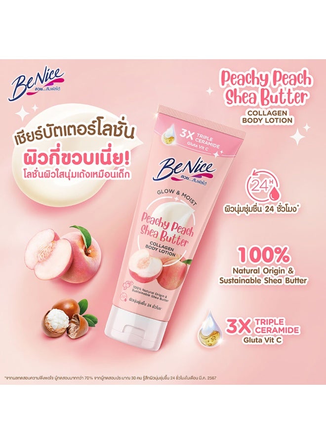 Be Nice Glow & Moist Body Lotion with Peach Extract, Shea Butter & Collagen 170ml - Image 3