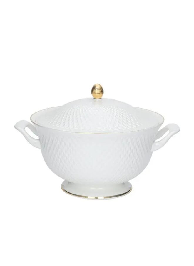 Alsaif Gallery Porcelain dinner set with golden line 66 pieces  - Image 2