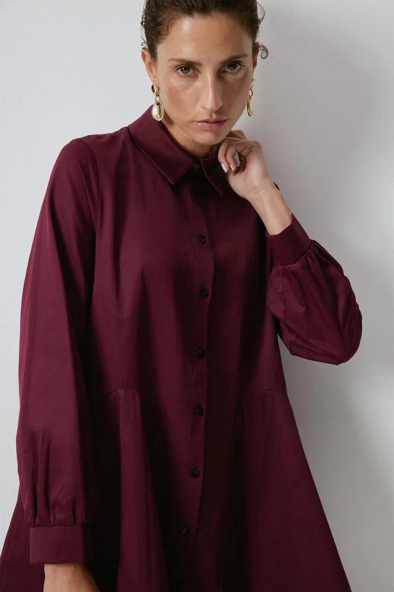 Touche Shirt with Flounce Hem