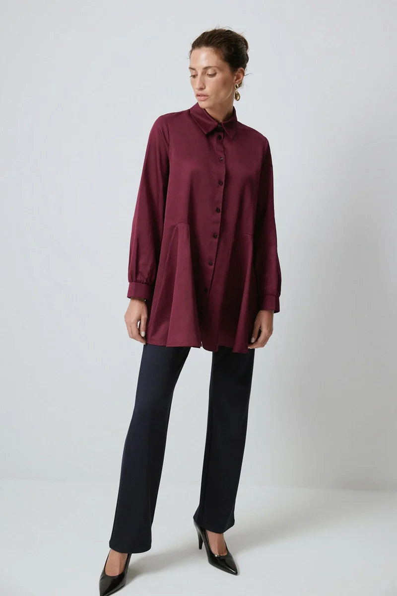 Touche Shirt with Flounce Hem