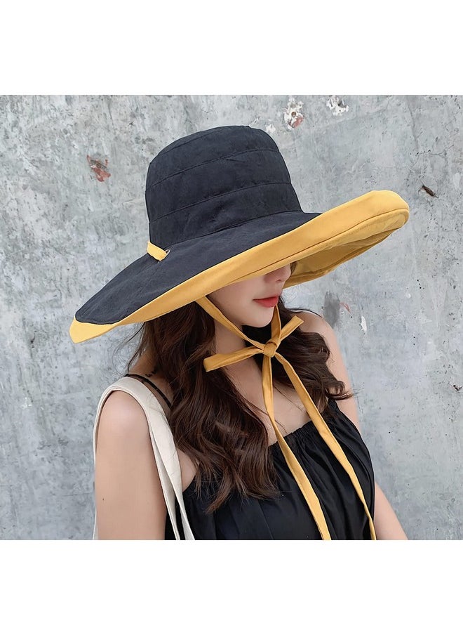 Huamulan - Women Wide Brim Sun Hat Packable Floppy Summer Reversible Bucket Fishing Hats Lady Uv Sun Protection Beach Cap - Image 1