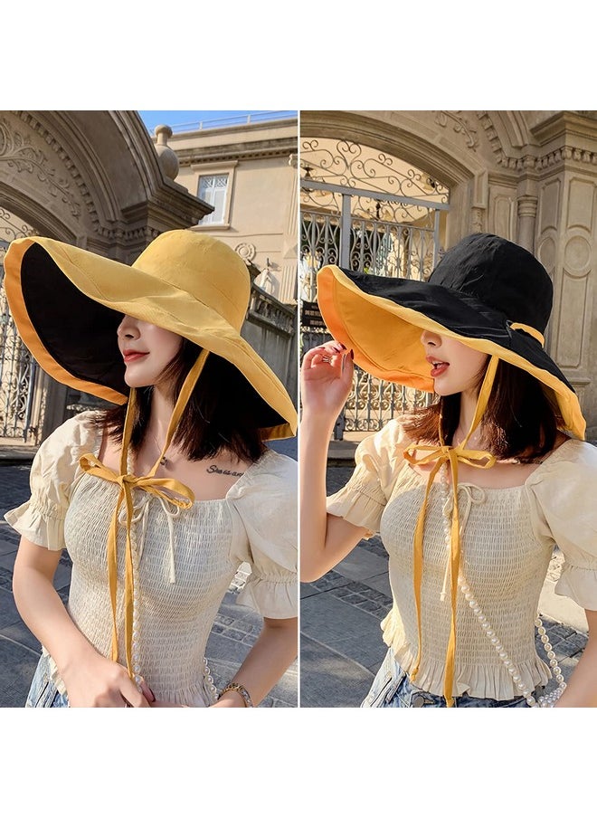 Huamulan - Women Wide Brim Sun Hat Packable Floppy Summer Reversible Bucket Fishing Hats Lady Uv Sun Protection Beach Cap - Image 1