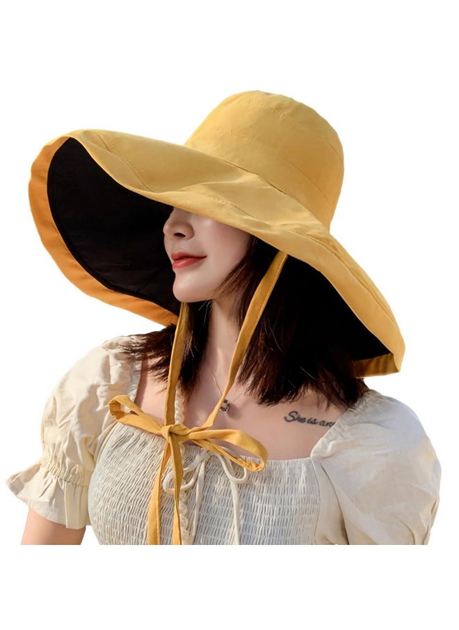 Huamulan - Women Wide Brim Sun Hat Packable Floppy Summer Reversible Bucket Fishing Hats Lady Uv Sun Protection Beach Cap - Image 1