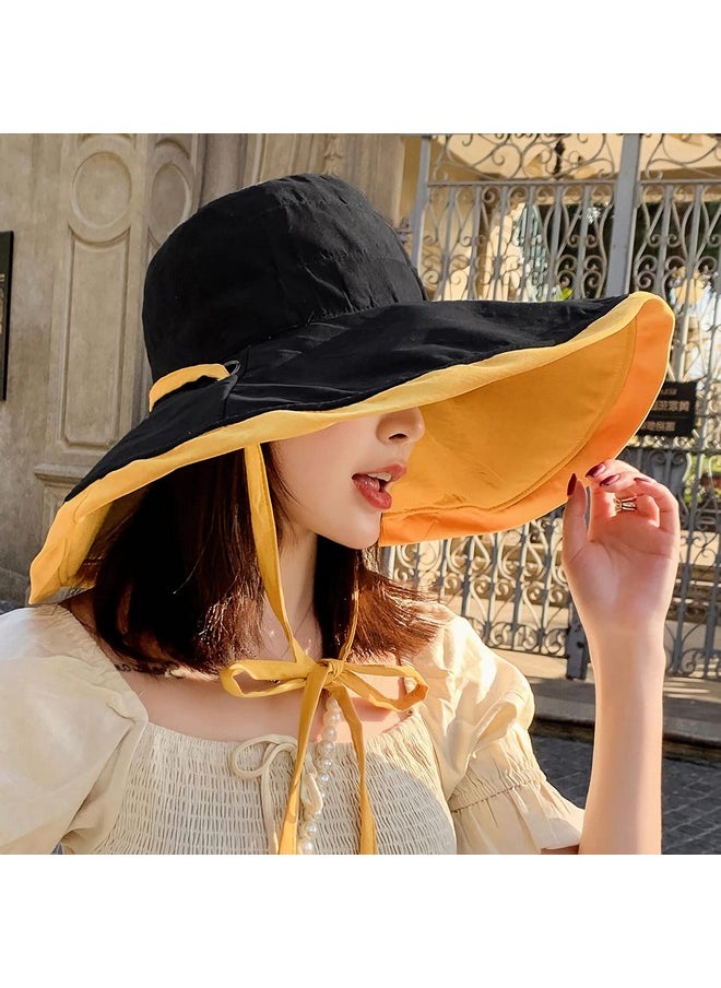 Huamulan - Women Wide Brim Sun Hat Packable Floppy Summer Reversible Bucket Fishing Hats Lady Uv Sun Protection Beach Cap - Image 1