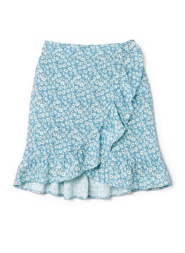 Tchibo Kids Girl Floral Print Midi Skirts, Turquoise  - Image 2